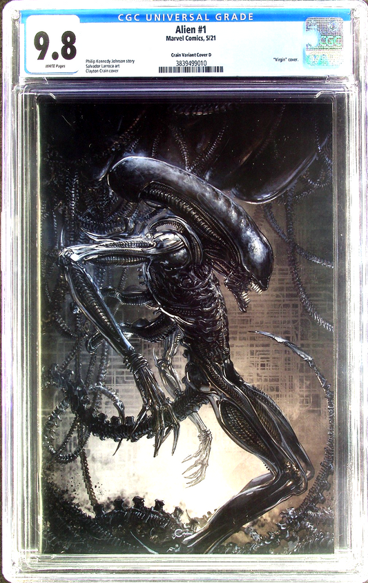 Alien #1 (2021) CGC 9.8 NM/MT WHITE Clayton Crain Cover D Xenomorph Virgin