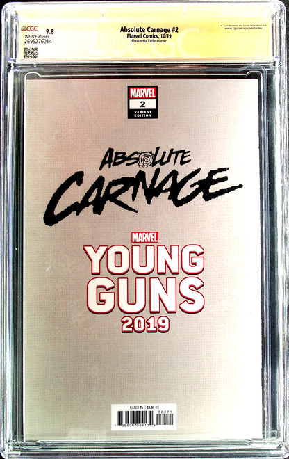 Absolute Carnage #2 (2019) CGC 9.8 NM/MT SS Checchetto Cvr Cates Stegman Signed