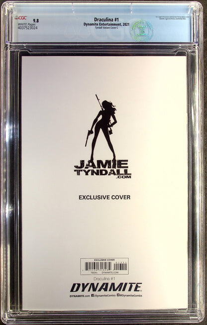 Draculina #1 (2021) CGC 9.8 NM/MT Dynamite Tyndall Virgin Black Cover C LTD 100