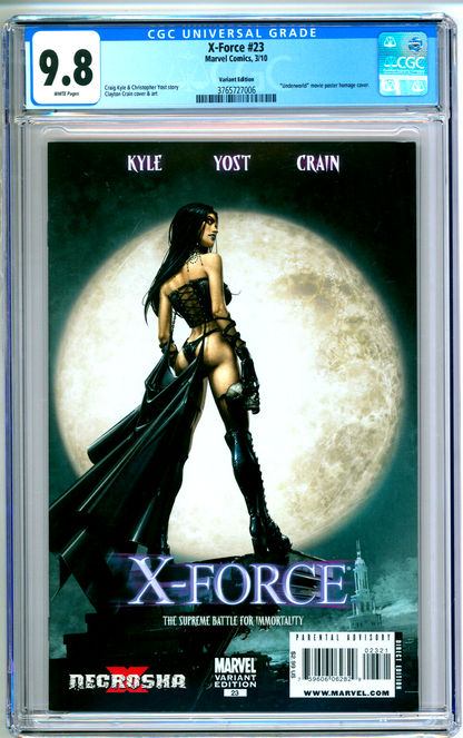X-Force #23 (2010) CGC 9.8 NM/MT WHITE Clayton Crain Underworld Homage 1:15