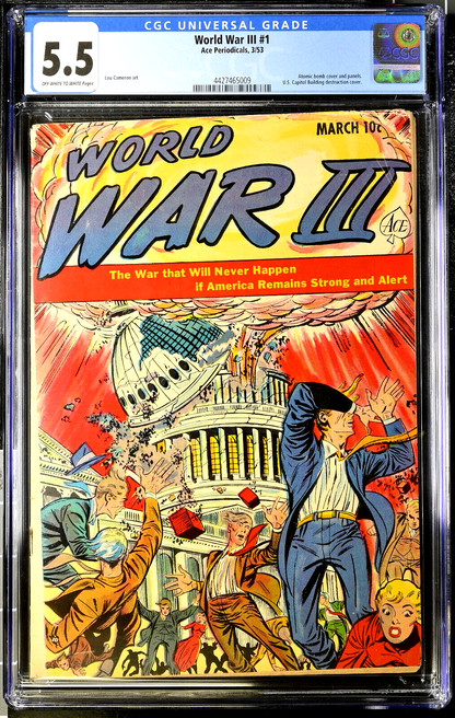World War III #1 (1953) CGC 5.5 Fine- OW White Atomic Explosion HTF RARE SCARCE