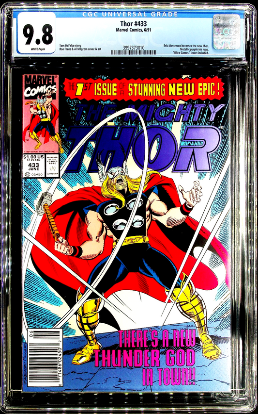 Thor #433 (1991) CGC 9.8 NM/MT WHITE Pages 1st Eric Masterson as Thor Newsstand