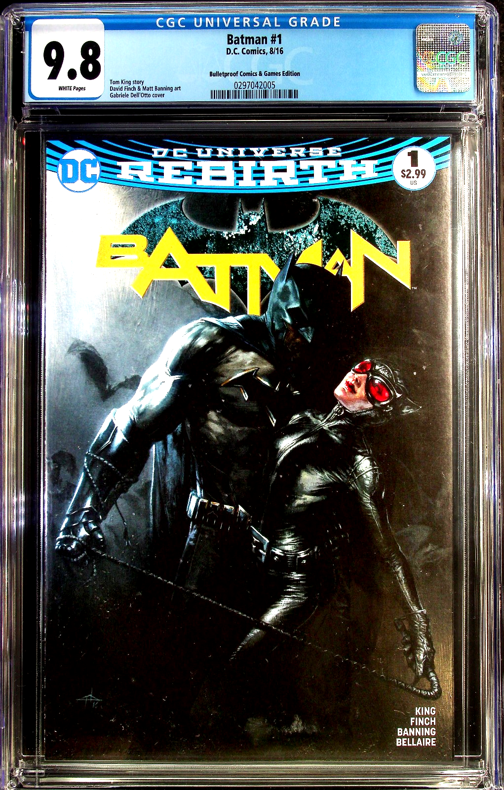 Batman #1 (2016) CGC 9.8 NM/MT White Bulletproof Comics Dell’Otto Cover Ltd 3000