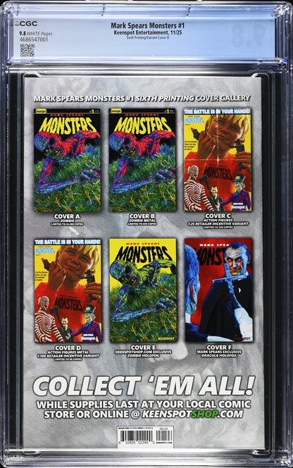 Mark Spears Monsters #1 (2024) CGC 9.8 NM/MT 6th Print B Zombie Metal LTD 650