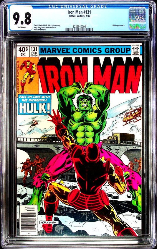 Iron Man #131 (1980) CGC 9.8 NM/MT White NEWSSTAND Layton Hulk Battle Cover
