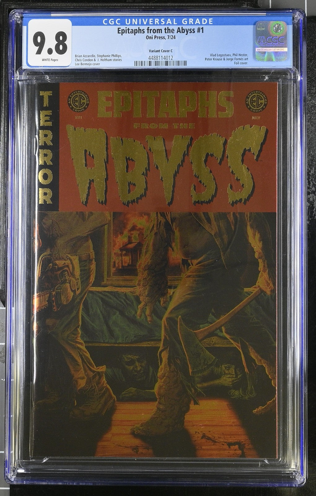 Epitaphs from the Abyss #1 (2024) CGC 9.8 NM/MT Oni Press EC Bermejo Gold Foil