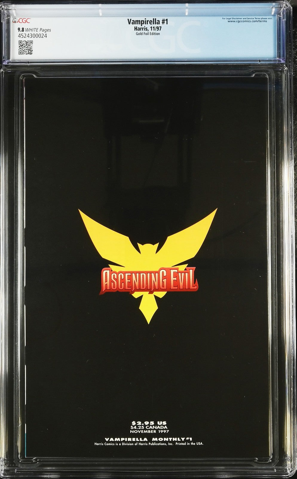 Vampirella Ascending Evil #1 (1997) CGC 9.8 Harris Publication Quesada Gold Foil