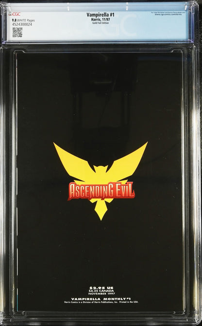 Vampirella Ascending Evil #1 (1997) CGC 9.8 Harris Publication Quesada Gold Foil