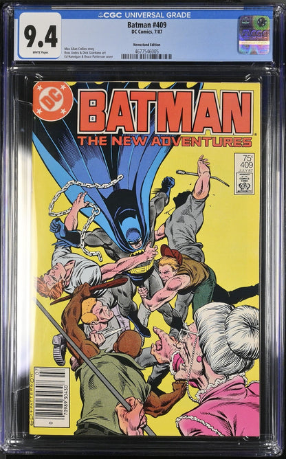 Batman #409 (1987) CGC 9.4 NM White Newsstand Edition (WTC/BT)