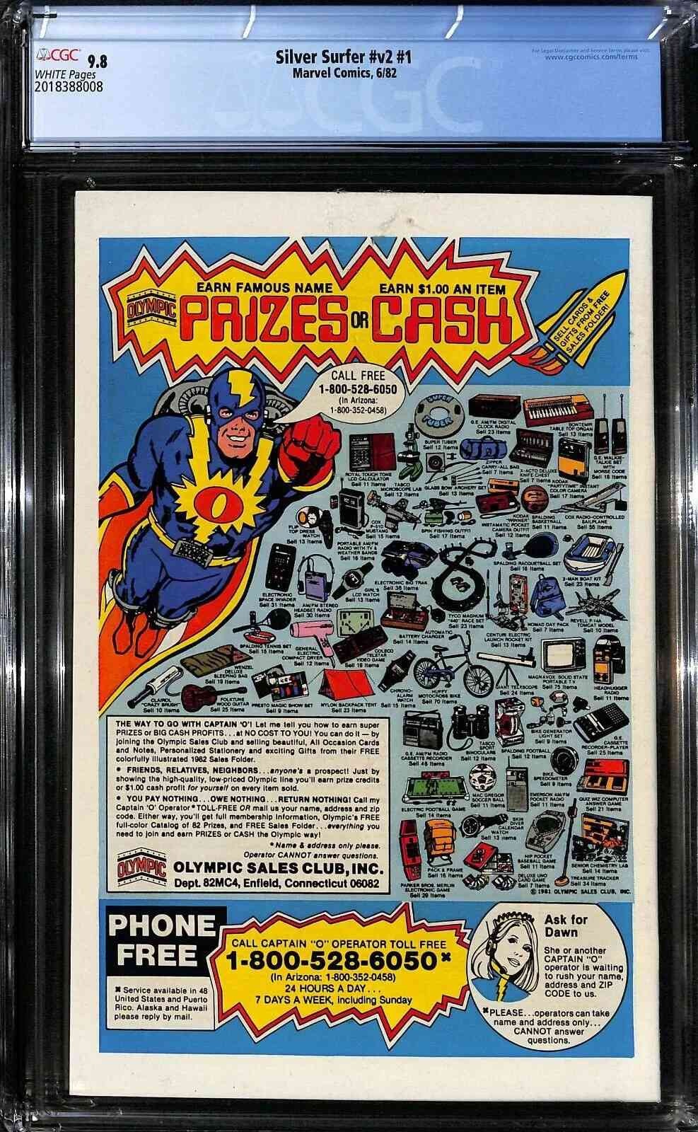 Silver Surfer #1 (1982) CGC 9.8 NM/MT WHITE One Shot John Byrne Iconic Cover