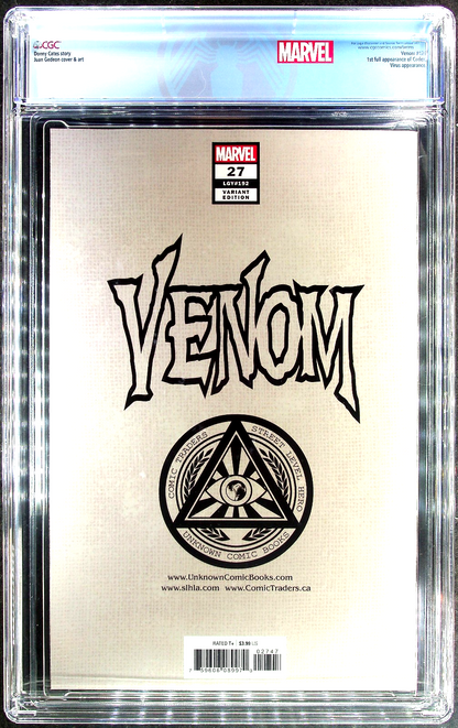 Venom #27 (2020) CGC 9.8 NM/MT LGY 129 Illuminati 3rd Print Virgin 1st Codex