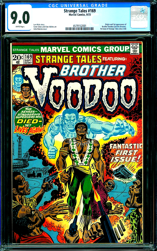 Strange Tales 169 (1973) CGC 9.0 VF/NM WHITE KEY Origin & 1st Brother Voodoo