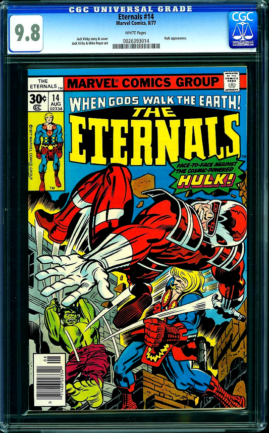 Eternals #14 (1977) CGC 9.8 NM/MT WHITE pages Jack Kirby Art Hulk Battle Cover