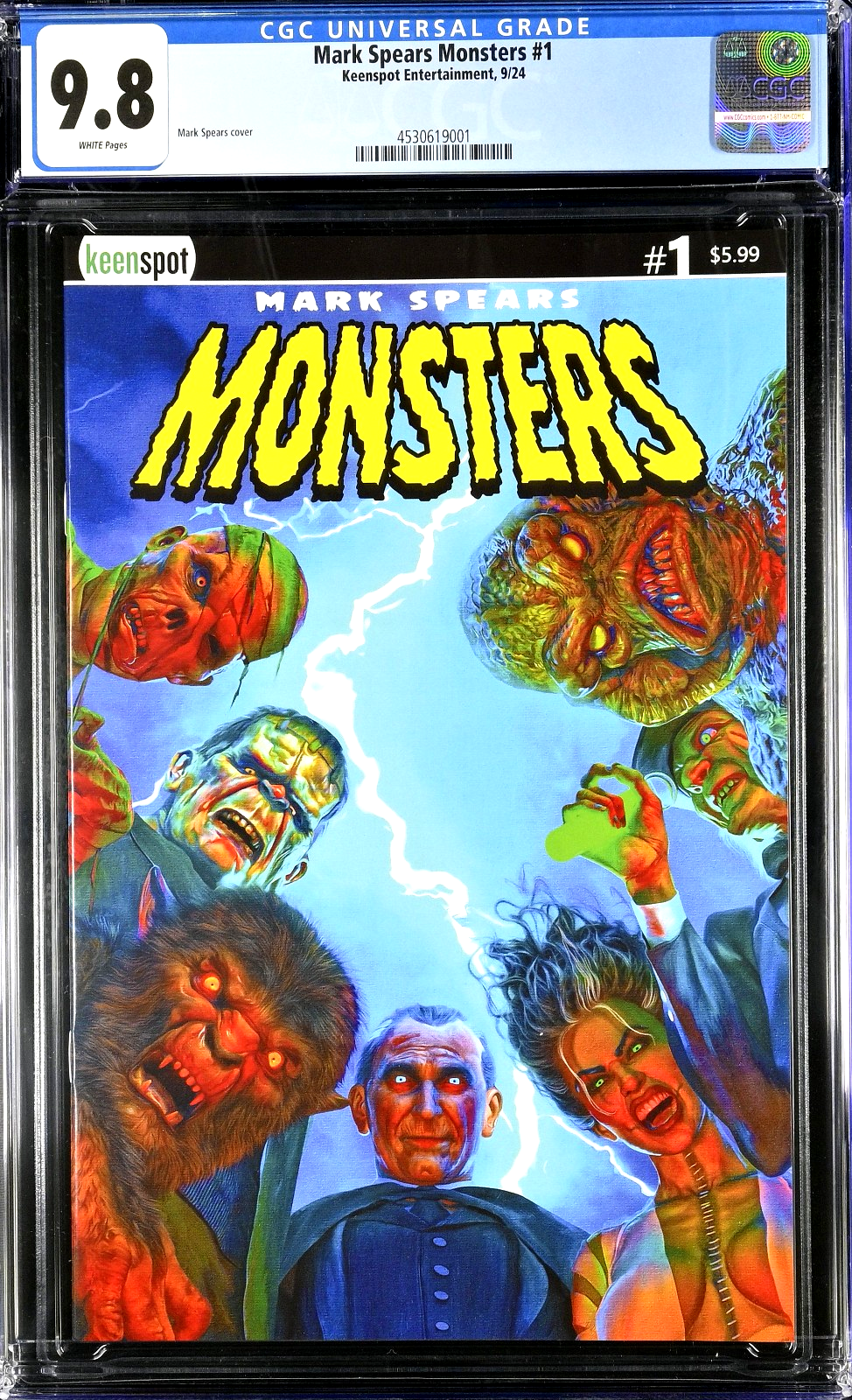 Mark Spears Monsters #1 (2024) CGC 9.8 NM/MT WHITE "Looking Down On You" Cover A
