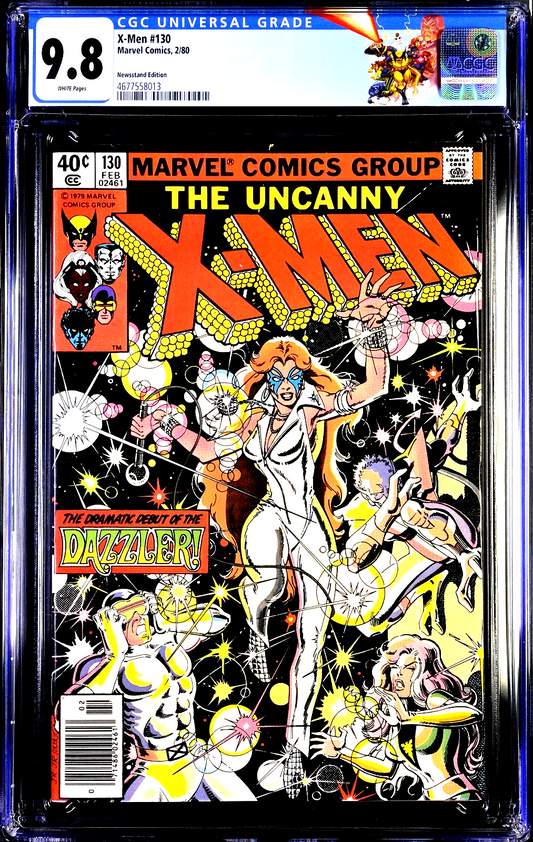 X-Men #130 (1980) CGC 9.8 NM/MT WHITE KEY 1st Dazzler NEWSSTAND Custom Label