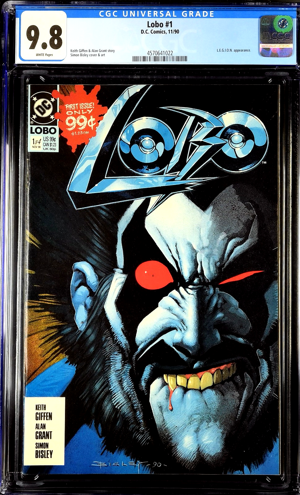 Lobo #1 (1990) CGC NM/MT 9.8 WHITE Bisley Cover Legion Appearance