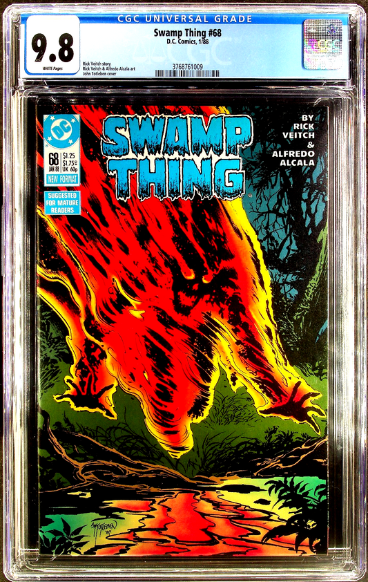 Swamp Thing #68 (1988) CGC 9.8 NM/MT White Pages John Totleben Awesome Cover