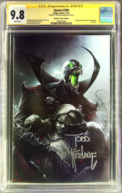 Spawn #280 (2017) CGC SS 9.8 NM/MT Scorpion Mattina Virgin McFarlane Sig LTD 666