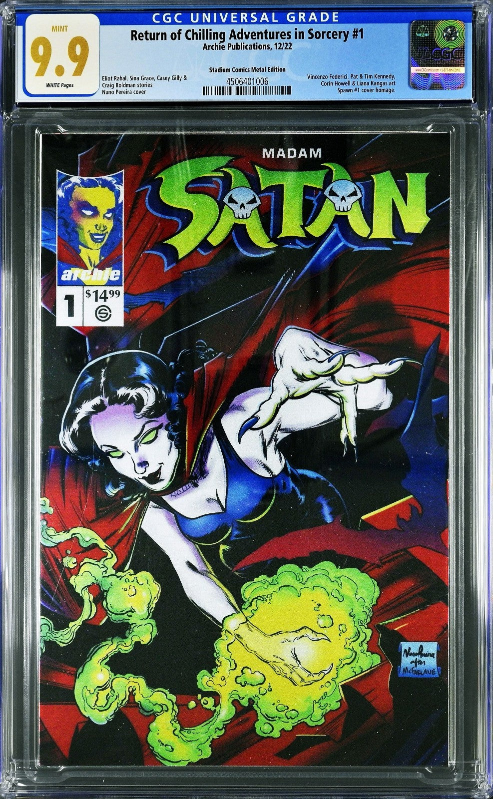 Return of Chilling Adventures in Sorcery #1 (2022) CGC 9.9 Metal Spawn Homage