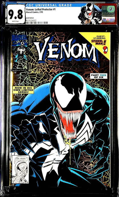 Venom Lethal Protector #1 (1993) CGC 9.8 NM/MT WHITE Gold Edition Custom Label