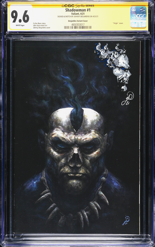 Shadowman #1 (2021) CGC SS 9.6 NM+ Johnny Desjardins Virgin Iconic Signed Sketch