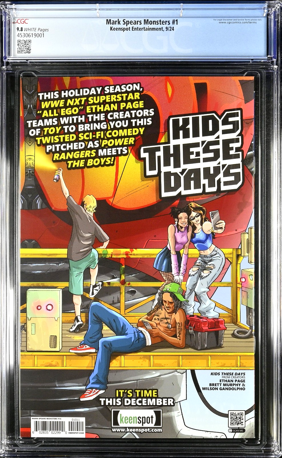 Mark Spears Monsters #1 (2024) CGC 9.8 NM/MT WHITE "Looking Down On You" Cover A