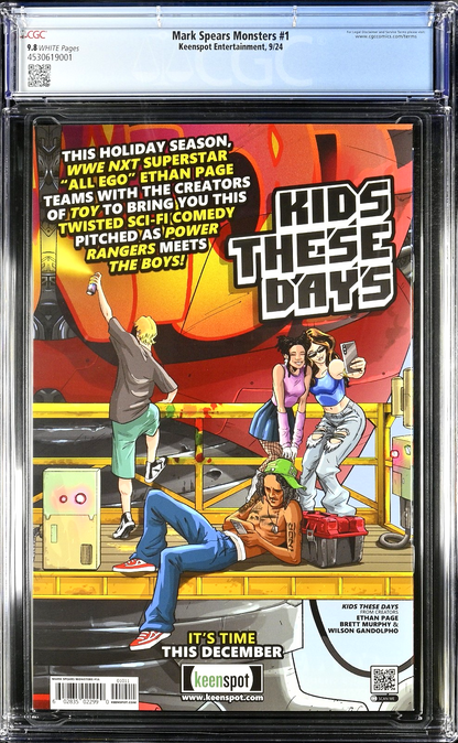 Mark Spears Monsters #1 (2024) CGC 9.8 NM/MT WHITE "Looking Down On You" Cover A