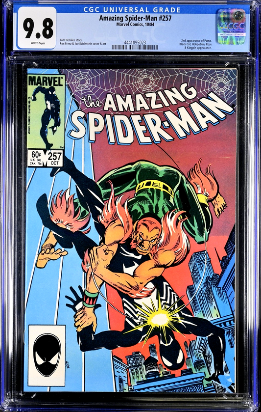 Amazing Spider-Man #257 CGC 9.8 (1984) CGC 9.8 NM/MT WHITE 2nd Puma Appearance