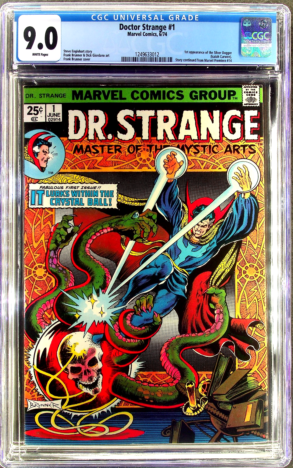 Doctor Strange #1 (1974) CGC 9.0 VF/NM WHITE Pages KEY 1st Silver Dagger