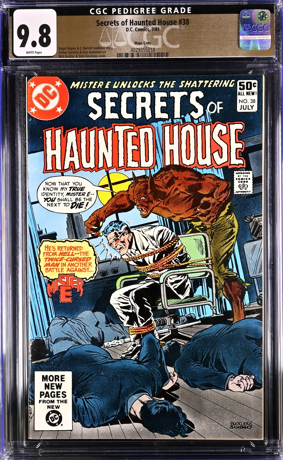 Secrets of Haunted House #38 (1981) CGC 9.8 NM/MT White Massachusetts Pedigree
