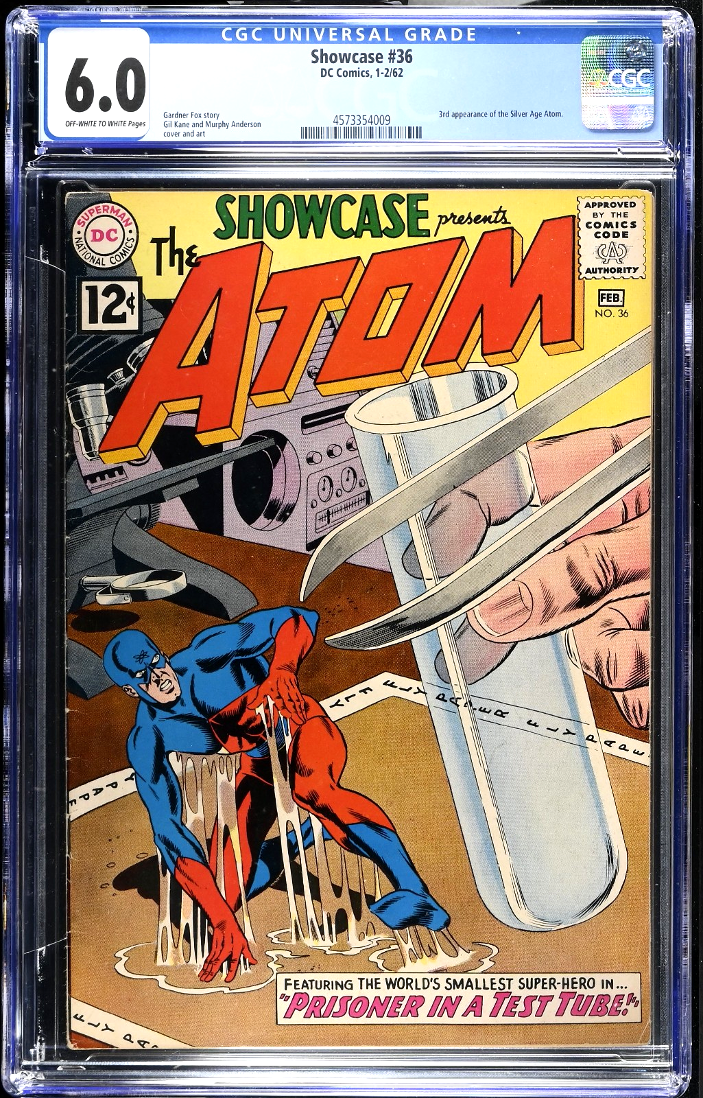 Showcase #36 (1962) CGC 6.0 FN OW/White KEY 3rd Silver Age Atom & Jean Loring