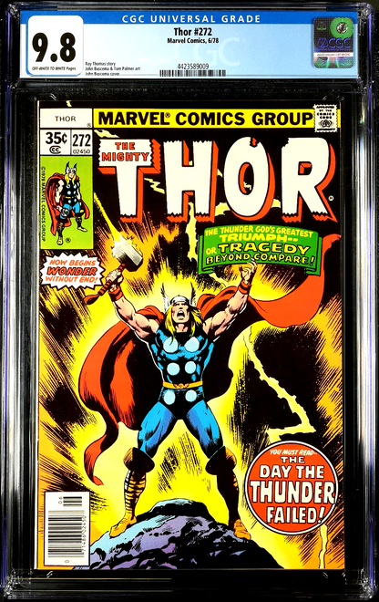 THOR #272 (1978) CGC 9.8 NM/MT OW/White Pages John Buscema Classic Iconic Cover