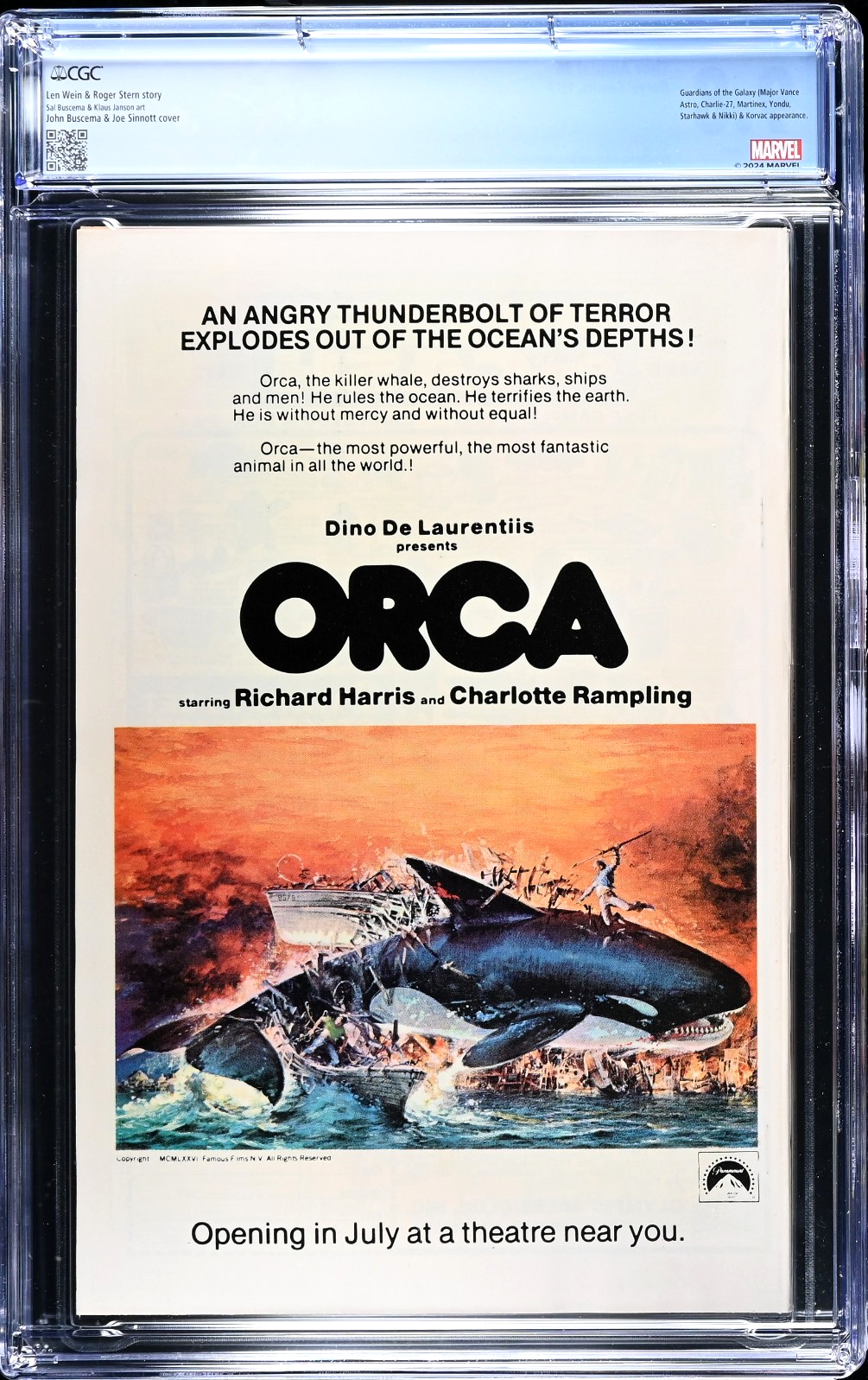 Thor Annual #6 (1977) CGC 9.8 NM/MT WHITE Buscema Guardians Galaxy Custom Label