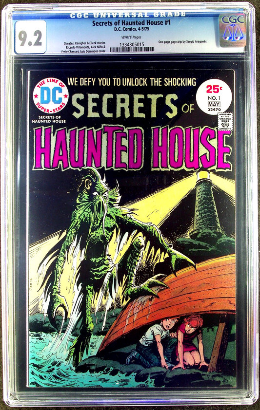 Secrets of Haunted House #1 (1975) CGC 9.2 NM- White Luis Dominguez Cover