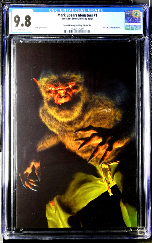Mark Spears Monsters #1 (2024) CGC 9.8 2nd Print Black Cover Virgin Werewolf