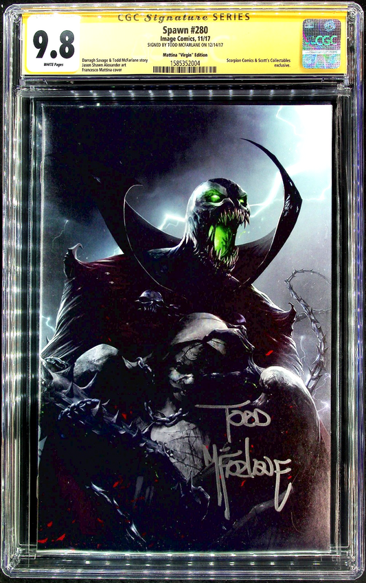 Spawn #280 (2017) CGC SS 9.8 NM/MT Scorpion Mattina Virgin McFarlane Sig LTD 666