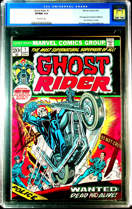 Ghost Rider #1 (1973) CGC 9.0 O/W KEY 1st Daimon Hellstrom Son Satan OLD Label