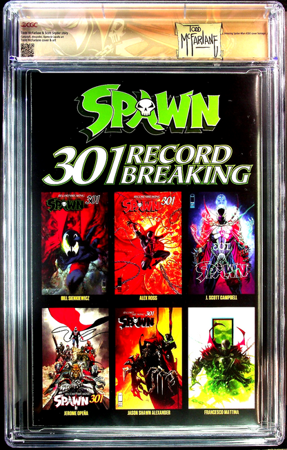 Spawn #300 (2019) CGC SS 9.8 McFarlane Full Signature Silver Foil Custom Label