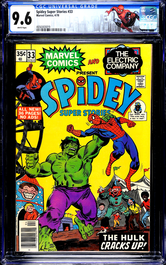 Spidey Super Stories #33 (1978) CGC 9.6 NM+ White Hulk Spider-Man Battle Cover