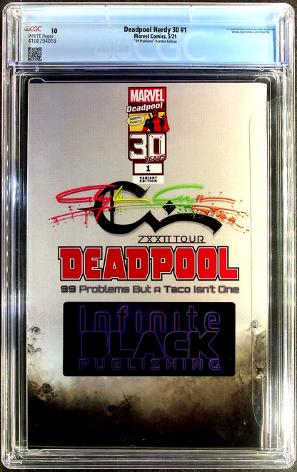 Deadpool Nerdy 30 #1 (2021) CGC 10 GEM MINT 99 Problems Acetate TOP GRADED RARE