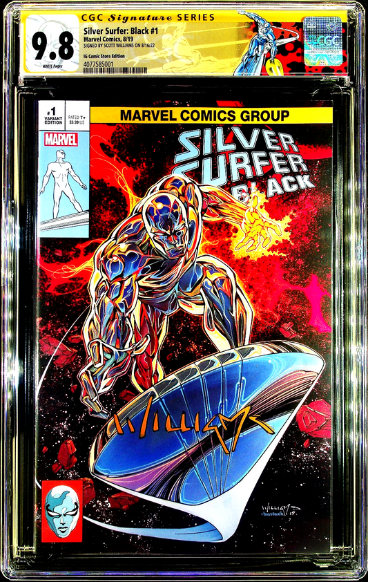 Silver Surfer Black #1 (2019) CGC SS 9.8 NM/MT Scott Williams Sign Custom Label