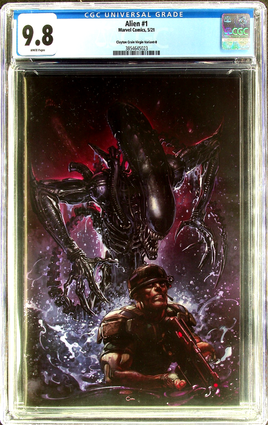 Alien #1 (2021) CGC 9.8 NM/MT WHITE Clayton Crain Cover B Virgin