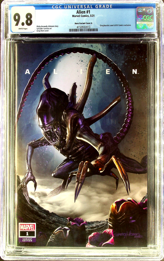 Alien #1 (2021) CGC 9.8 NM/MT WHITE Greg Horn Cover A