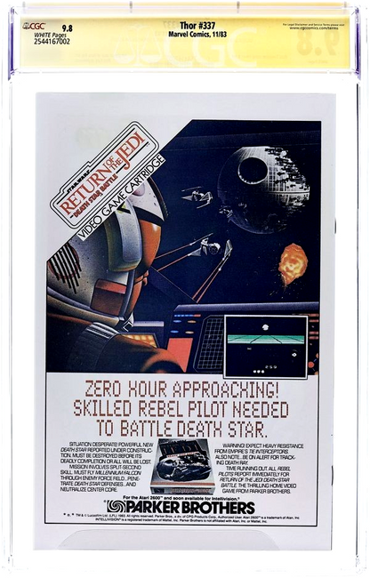 Thor #337 (1983) CGC SS 9.8 NM/MT Newsstand Signed Sketch Jim Shooter & Simonson