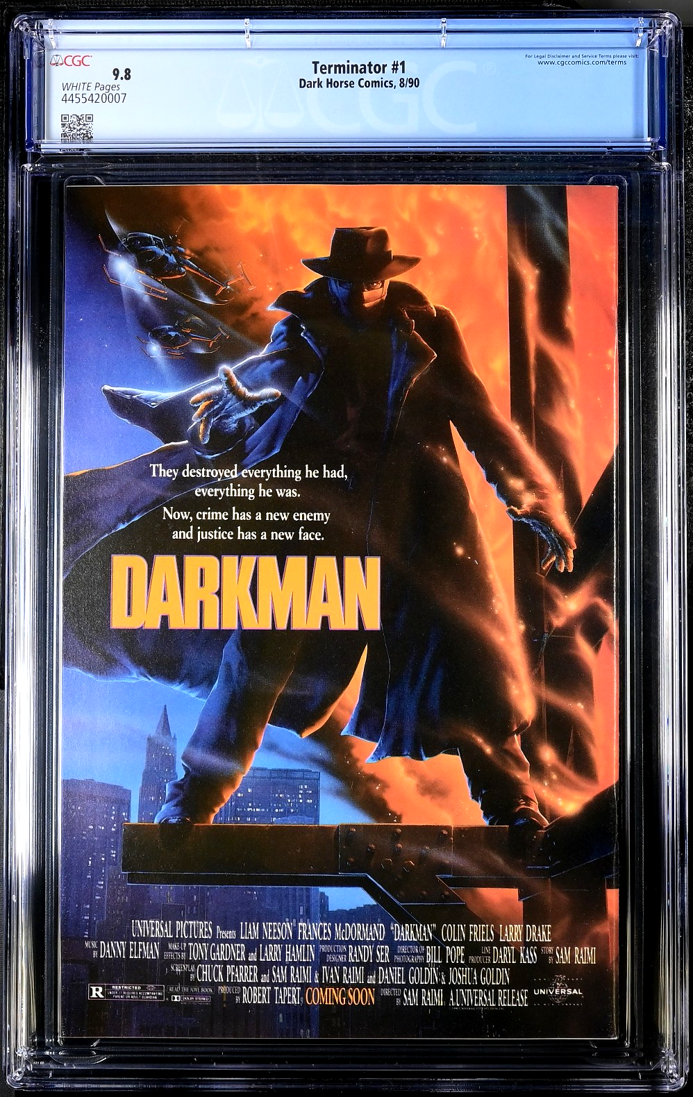 Terminator #1 (1990) CGC 9.8 NM/MT White Pages Dark Horse Comics Warner Cover