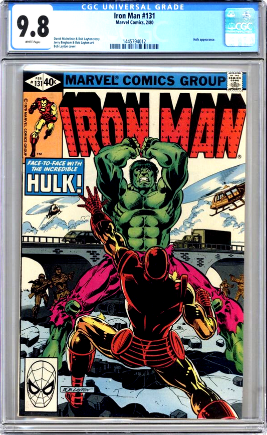 Iron Man #131 (1980) CGC NM/MT 9.8 WHITE Classic Layton Hulk Battle Cover