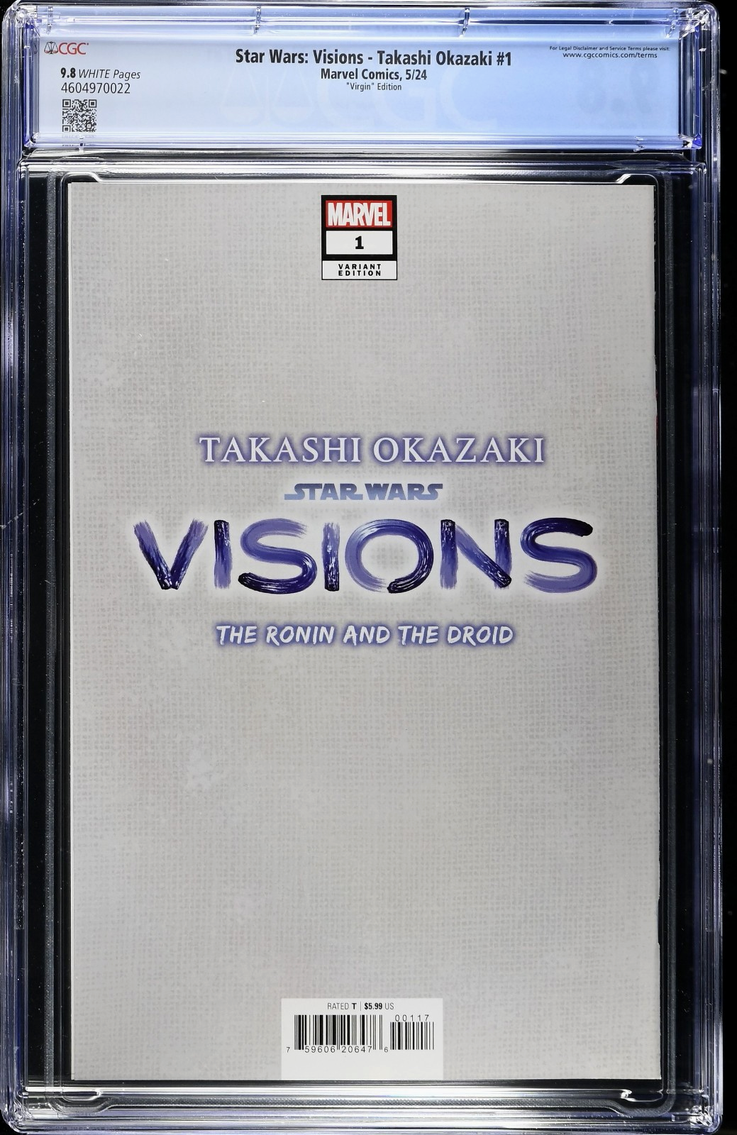 Star Wars: Visions - Takashi Okazaki #1 (2024) CGC 9.8 NM/MT Virgin LTD 1:100
