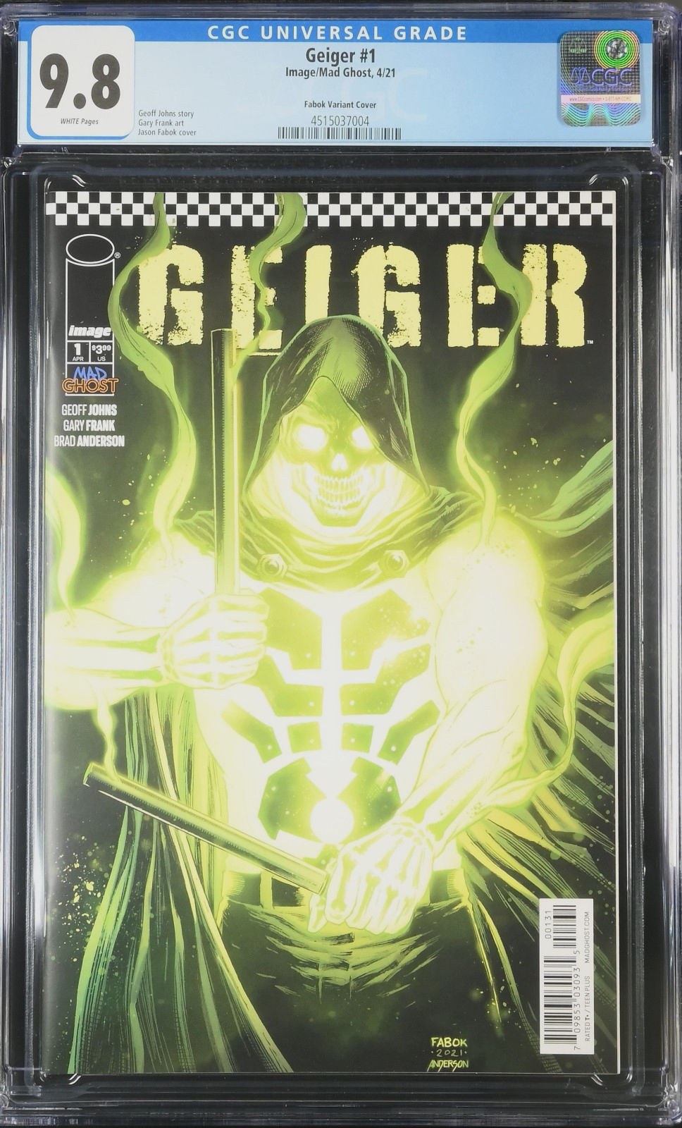 Geiger #1 (2021) CGC 9.8 NM/MT WHITE Image/Mad Ghost Jason Fabok Variant Cover