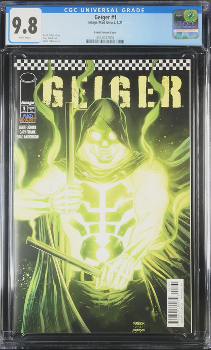 Geiger #1 (2021) CGC 9.8 NM/MT WHITE Image/Mad Ghost Jason Fabok Variant Cover