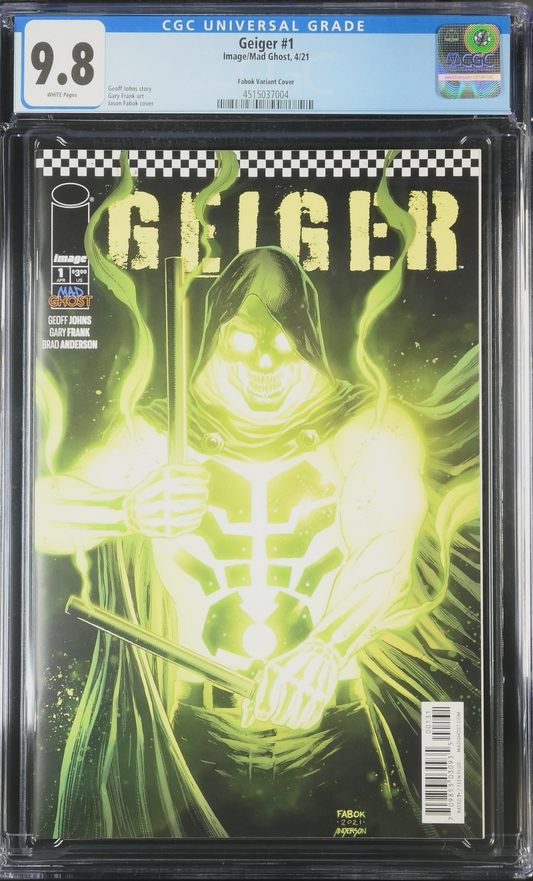 Geiger #1 (2021) CGC 9.8 NM/MT WHITE Image/Mad Ghost Jason Fabok Variant Cover